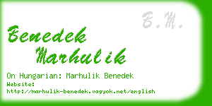 benedek marhulik business card